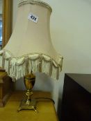 Brass Table Lamp with Shade