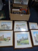 Box Containing Large Quantity of Framed Prints