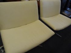 2 Cream Leatherette Chairs