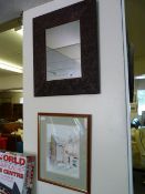 Oak Framed Art Deco Wall Mirror