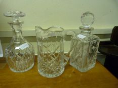 2 Glass Decanters & Jug