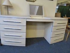 Bow Fronted Dressing Table with Animal Skin Effect
