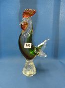 Murano Style Glass Cockerel (A/F)