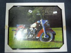 Framed Print of a Harley Davidson Motor Bike