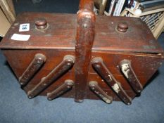 Oak Sewing Box & Contents