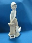 Nao Figurine - Girl with Hen