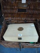 Wicker Fishing Basket & Contents