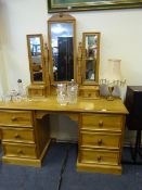 Pine Dressing Table with Mirrors