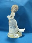 Nao Figurine - Girl with Geese