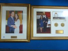 Limited Edition Print Entitled The Engagement  by Ron Chadwick & Framed Stamp Cover & Coin