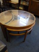 1970's Glazed Top Nest of Tables