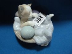 Nao Figurine - Cat in Basket