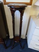 Barley Twist Mahogany Plant Stand