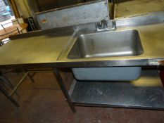 Stainless Steel Commercial Single Bowl Sink with Under Shelf & Left Hand Drainer