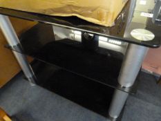 Black Glass TV & Video Stand