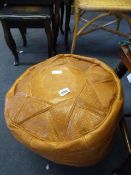 Leather Pouffe