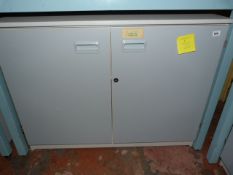 Grey Mobile Shelved Storage Cupboard