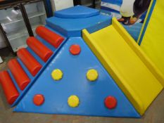 Children's Play Area Corner Unit Comprising of Ladder - Climbing Wall & Slide