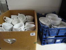 Quantity of White Cups & Saucers