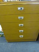 Teak Chest of 5 Drawers