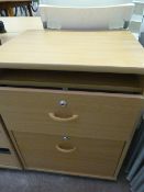 Beech Stand Alone 2 Drawer Unit