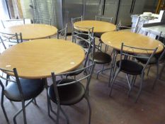 4 Sets of Bistro Style Tables with 4 Tubular Chairs