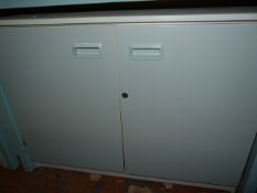 Grey Mobile Shelved Storage Cupboard