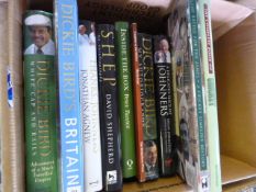 Box containing Hard Backed Sporting Books