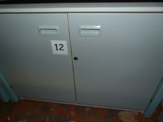 Grey Mobile Shelved Storage Cupboard