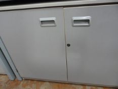 Grey Mobile Shelved Storage Cupboard