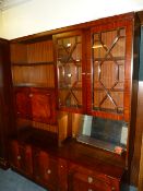 Mahogany Display Cabinet over Sideboard