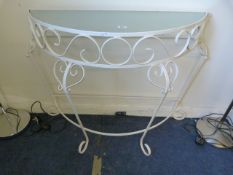 Half Moon Glass Topped Hall Table