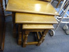 Oak Nest of 3 Tables