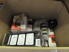 Box containing Various Electrical Adaptors etc