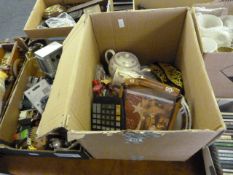 4 Boxes of Bric-a-Brac & Box of CDs
