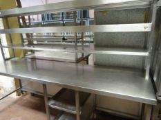 Stainless Steel Mobile Table with Over Lights 2500 x 700 Ref: HL 133