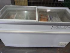 Derby Chest Freezer with Sliding Transparent Lid & Contents