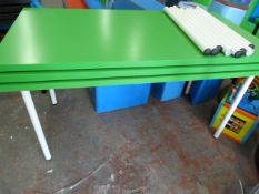 3 Ikea Green Tables on Tubular Legs