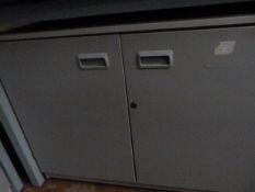 Grey Mobile Shelved Storage Cupboard