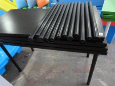 4 Ebonised Tables on Tubular Legs