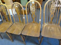4 Wheel Back Dining Room Chairs