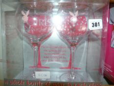 Pair of Playboy Wine Glasses