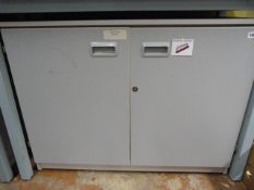 Grey Mobile Shelved Storage Cupboard