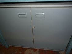 Grey Mobile Shelved Storage Cupboard