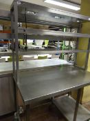 Stainless Steel Table with Under Shelf with Lights 1280 x 700  Ref: HL 136