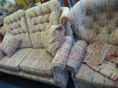 Floral Patterned 2 Seat Settee & Single Chair