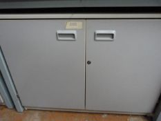 Grey Mobile Shelved Storage Cupboard