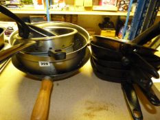 2 Stainless Steel Colanders - Frying Pans - Griddle Pans etc