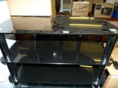 Black Glass TV & Video Unit