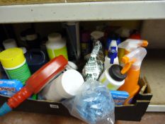 Box Containing Assorted Cleaning & Gardening Materials
